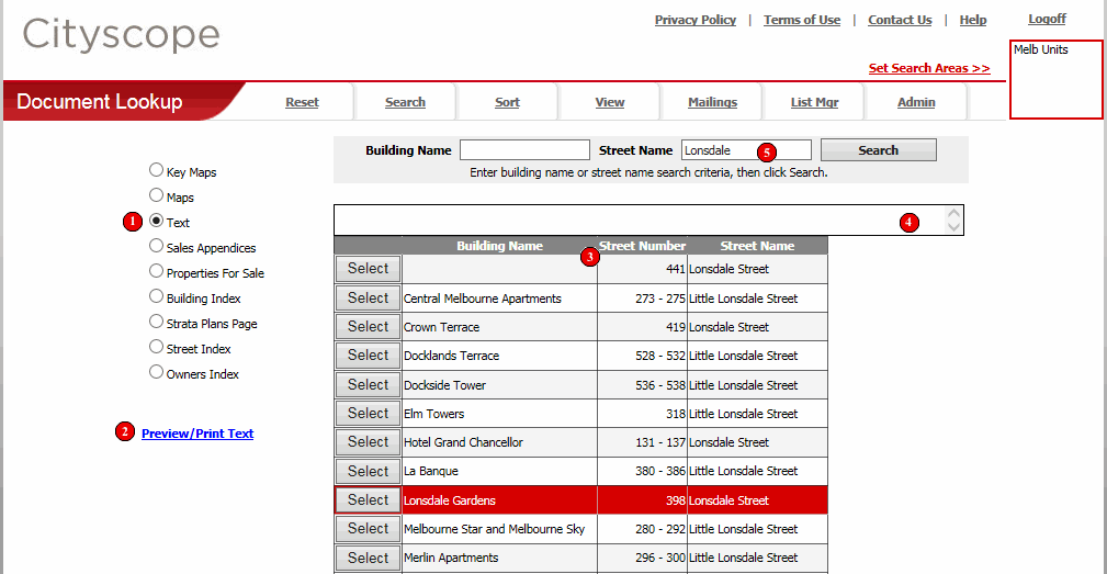 Document Lookup Window