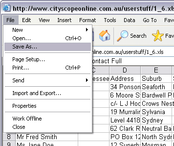 File > Save As Menu